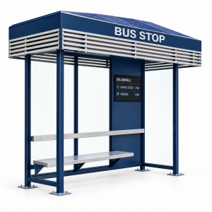 Digital Advertising Bus Shelter with Solar Panel LCD Screen LED Light Box and Smart City Functions Outdoor Manufacturer