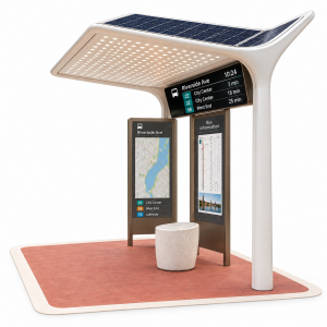 Enclosed Customizable Durable Solar Bus Shelter with Waterproof Design for Smart City Projects Solar Powered