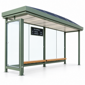 Off Grid Solar Bus Shelter with Digital Signage CCTV USB Charging and Weatherproof Outdoor Structure Factory Supplier