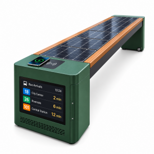 Modular Customizable Solar Smart Bench with USB Wireless Charging for Parks Campuses Commercial Areas and Smart Cities